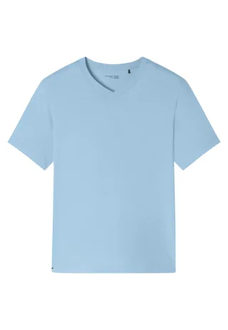 SCHIESSER - T-Shirt V-Ausschnitt pacific blue - Gr. - 56