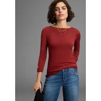 Laura Scott 3/4 Arm-Pullover leichter Übergangspullover mit Knopfdetail