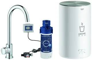Grohe Standventil und Boiler Red Mono 30085 M-Size C-Auslauf chrom, 30085001 30085001