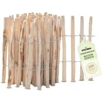 STILTREU Staketenzaun Staketenzaun Haselnuss - Höhe 50 cm, Länge 5 m, Lattenabstand 3-5 cm