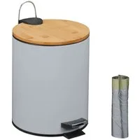 relaxdays Kosmetikeimer 5 Liter, grau
