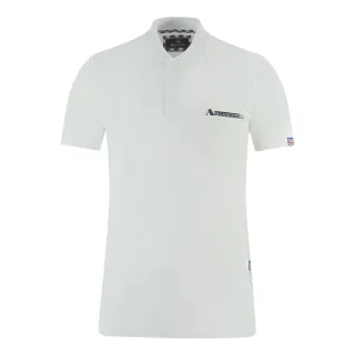 Aquascutum Boxed Logo Weißes Polohemd