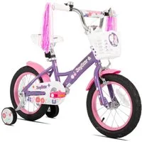 JOYSTAR Kinderfahrrad 12/14/16 Zoll Fahrräder für Mädchen im Alter von 2-7 Jahren, Mit Puppensitz, Bändern, Stützrädern, Korb, süßen Kritzeleien