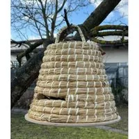 ELMATO Bienenkiste Elmato 18081 Bienenkorb aus Stroh und Holzrinde ohne Boden, 34x35cm, 1-tlg.