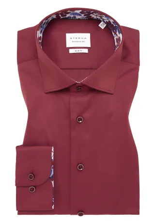 ETERNA - Cover Shirt Twill Langarm bordeaux - Gr. - 38