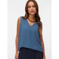 Vero Moda Shirttop VMALVA S/L V-NECK TOP WVN NOOS Kunstfaser, regular fit