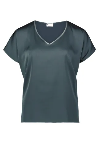 V by Vera Mont - Satin-Bluse grey olive - Gr. - 38