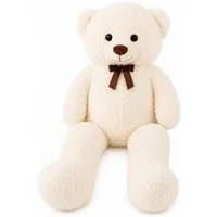 Jollity Kuscheltier XXL Teddybär 150 cm großer Plüschbär Kuscheltier mit Schleife Weiß (1-St), zum Kuscheln und Dekorieren geeignet