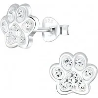 ALEXANDER YORK Paar Ohrstecker PFOTE I weiß, 2-tlg., 925 Sterling Silber