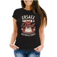 MoonWorks Print-Shirt Damen T-Shirt Trachtenshirt Ersatzdirndl Spruch Der Wille zählt mit Print