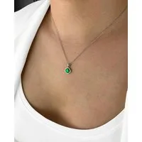 DANIEL CLIFFORD Kette mit Anhänger 'Alexis' Damen Halskette Silber 925 Kristall Anhänger grün (inkl. Verpackung), größenverstellbare Silberkette 45cm mit eckigem Zirkonia-Kristall