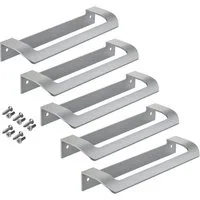 SO-TECH® Möbelgriff LYS Bohrlochabstand (BA) 160 mm Schrankgriff Schubladengriff (Spar-Set, 5-St), Griff passend für Schiebe- oder Falttüren, Chrom matt