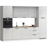 KOCHSTATION Küchenzeile KS-Luna, Einbauküche, Zeilenküche, Küchenblock, Breite 300 cm, wahlweise mit Hanseatic-E-Geräten, APL 35mm stark