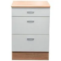 BEGA BBK Unterschrank in Sonoma-Eiche / wei, Holzwerkstoff - 60x90x60cm (BxHxT)