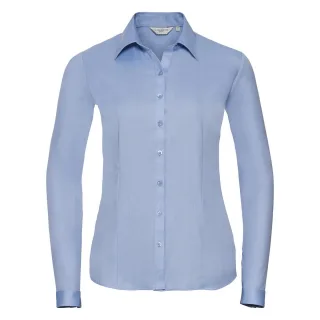 Russell Collection - Hemd für Damen Langärmlig (Hellblau)