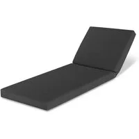 Beautissu Liegenauflage Deckchair Auflagen Wasserdicht QD-RL, 190x60cm, Anthrazit, Sonnenliege Auflage Outdoor Polster Wetterfest Schnell Trocknend