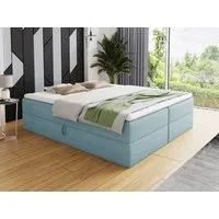 Sofnet Boxbett Base (mit zwei Bettkästen, Bonell-Matratze und Topper), Doppelbett, Polsterbett, Freistehendes Bett, Boxspringbett