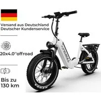 PIXAR E-Bike Cityrad 20 Zoll faltbar Offroad Fatbike Elektrofahrrad 48V 20Ah Shimano 8-Gang, 8 Gang, Mittelmotor, 960 Wh