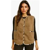 Worldclassca Fellimitatweste Worldclassca Teddy Weste Warm Kuschelig Leopard Optik Kurz Ärmellos Neue Kollektion - Stilvolle und gemütliche Mode für Damen