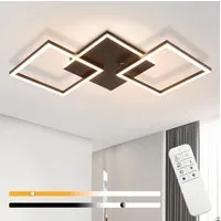 Nettlife LED Deckenleuchte Wohnzimmer Schwarz Dimmbar Eckig Modern 36W mit Fernbedienung, Dimmbar, LED fest integriert, Farbwechsler, Küchenlampe Flur Schlafzimmerlampe Deckenleuchten für Küche Büro
