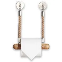 DEKAZIA Toilettenpapierhalter ohne Bohren, WC Papierhalter selbstklebend, Klorollenhalter Holz (Holz und Edelstahl, 5 Modelle, inkl. Klebepads / Montagematerial), Papierrollenhalter zum Kleben, Eiche, Mango Holz, Buchenholz, Stahl