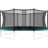 Berg Gartentrampolin oval 520 x 345 cm grün mit Sicherheitsnetz Comfort Grand