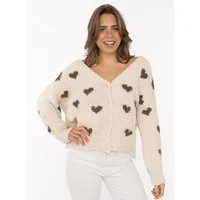 Zwillingsherz Cardigan "Herzen" mit Wollanteil, Herzen und Knöpfen
