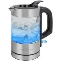 Glas-Wasserkochher PC-WKS 1228 G, Wasserkocher edelstahl/schwarz, 0,5 Liter