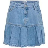 ONLY Jeansrock ONLEMERSON REG PLEATED DNM SKIRT TAI Baumwolle, Regular Waist
