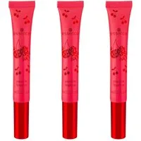 Essence Lipgloss SO CHERRY happy peptide lipgloss, Pflegender Peptide-Lipgloss, abgeschrägter Aplikator, Ultraglanz.