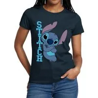 Spreadshirt T-Shirt Lilo & Stitch, Stitch Mit Schriftzug Frauen T-Shirt (1-tlg)