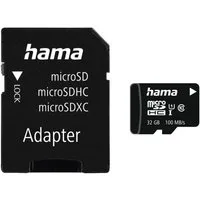 Hama microSD Karte, Memory Fast, + Adapter/Mobile, Class 10 UHS-I Speicherkarte (32 GB, UHS-I Class 10, 80 MB/s Lesegeschwindigkeit)
