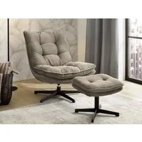 Jockenhöfer Gruppe Relaxsessel Kasper, B: 76 cm, Sitzhöhe: 47 cm, Set: mit Hocker, 360° Drehfunktion, Cord