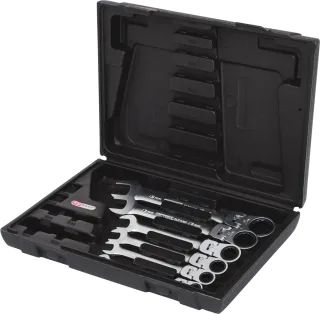 KS Tools GEARplus Gelenk-Ratschenringmaulschlüssel-Satz, 6-tlgfeststellbar - 503.4859