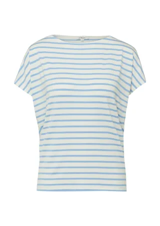 s.Oliver Red Label - T-Shirt aus Viskosemix blau/weiß - Gr. - 42