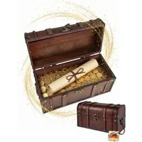 Kingpower Schatzkiste Schatztruhe aus Holz mit Schloss Schatzkiste Holztruhe 30x14x16 cm