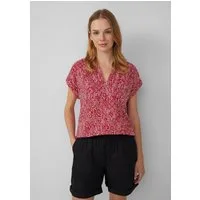 s.Oliver Kurzarmbluse Bluse Leichte Baumwoll-Bluse mit All-over-Print