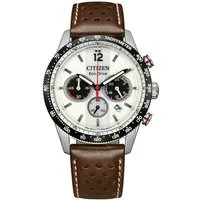 Citizen Chronograph Racing Chrono CA4714-04A, Armbanduhr, Solar, Herrenuhr, Lederarmband, analog, Big Date