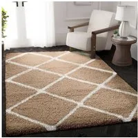 Vimoda Hochflor-Läufer Shaggy Wohnzimmer Rautenmuster Weiss, Rechteckig, Höhe: 30 mm, Langflor, Rauten muster, Skandi Design in Creme