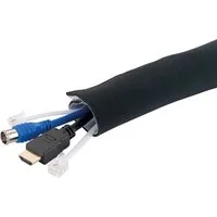 Schwaiger Kabelkanal KS300 (Kabelschlauch, Aus Neopren, mit Klettverschluss), individuell kürzbar