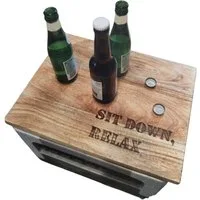 sesua Sitzbank Bierkistensitz Bierkasten Sitz Aufsatz massives Mangoholz 41x30x2cm (1-St)
