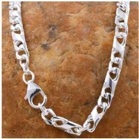 HOPLO Silberkette Silberkette Dollar Kette Länge 50cm - Breite 5,4mm - 925 Silber, Made in Germany