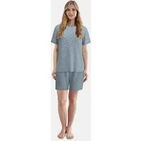 TOM TAILOR Shorty mit Motiv, Rundhalsausschnitt, kurz, Baumwollmix