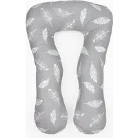 Loolay Stillkissen Schwangerschaftskissen Seitenschläferkissen Stillkissen Typ A U XXXL, 330 cm Lagerungskissen GRAU MUSTERN, LUX WEICH Relaxkissen + 100% Bio-Bauwolle Bezug, 100% Europäische Stoffe und Kleinserien-Nähen!