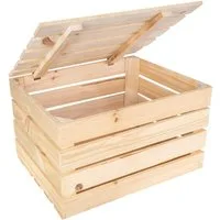 Creative Deco Aufbewahrungsbox Holztruhe Holzkiste mit Deckel Spielzeugkiste Holzbox