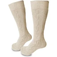 Steigenhöfer Manufaktur Trachtensocken für Herren und Damen – Socken mit Zopfmuster und Edelweißanstecker Oktoberfest Strümpfe aus Baumwolle für Männer & Frauen
