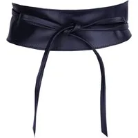 MIRROSI Taillengürtel Wickelgürtel aus Echtleder, Schleife mit breitem Bund (mit breitem Bund zum Wickeln, 7cm Breit, 265cm lang) OBi Gürtel, Bindegürtel, Schnürgürtel, Wickelgürtel