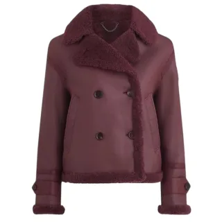 Belstaff Cedar Redwood Burgunder Sherling Lederjacke