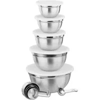 relaxdays Schüssel Küchen Set 18-teilig, Edelstahl, (18-tlg)