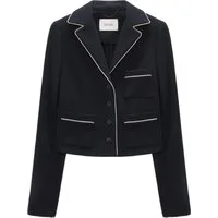 DOROTHEE SCHUMACHER Jackenblazer schwarz,Casual,Viskose,Unifarben,Reverskragen,Lang,Regular Fit